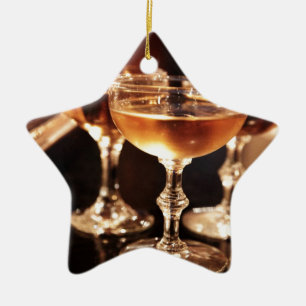 Champagnerglas goldener Toast Keramikornament