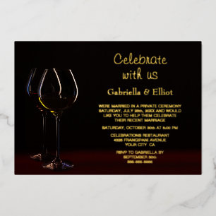 Champagnerglas Hochzeitsempfang Folien-Einladung Folieneinladung