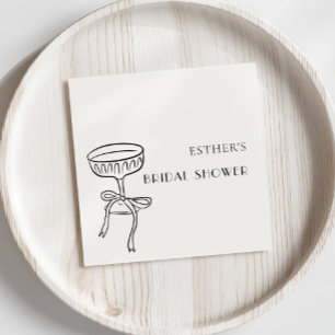 Champagnerglas Mit Schleife Brautparty Serviette