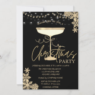 Champagnerglas-Schneeflocken-Weihnachtsunternehmen Einladung