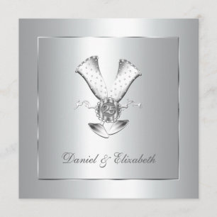 Champagnergläser 25. Hochzeitstag Einladung