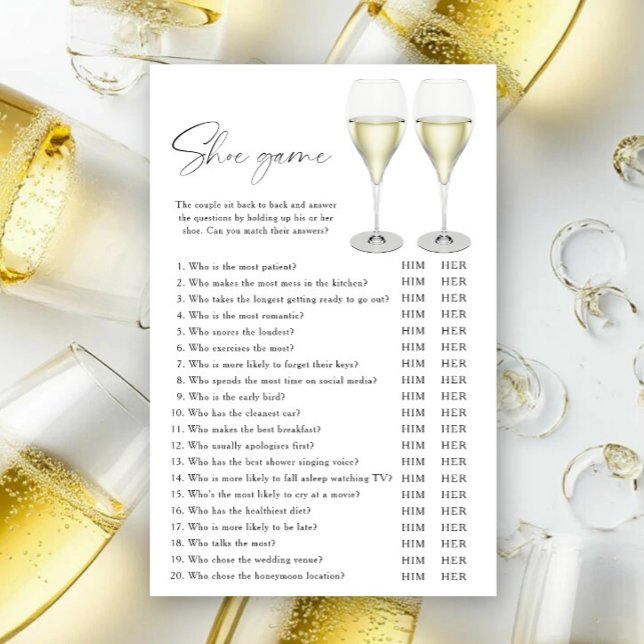 Champagnergläser Brautparty Schuhspiel (Von Creator hochgeladen)