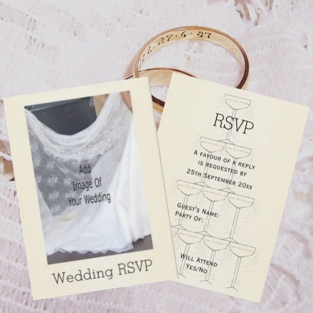 Champagnergläser Hochzeit RSVP Karte (Von Creator hochgeladen)