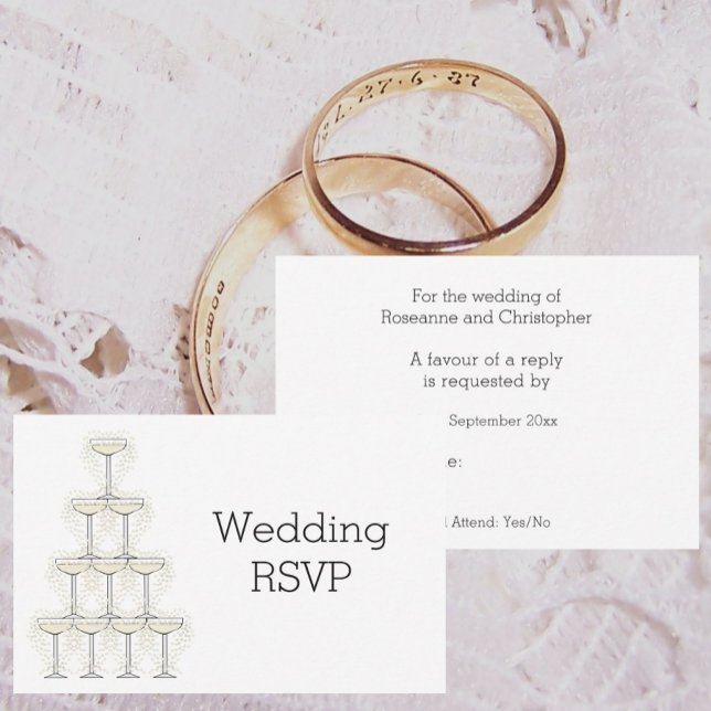 Champagnergläser Hochzeit RSVP Karte (Von Creator hochgeladen)