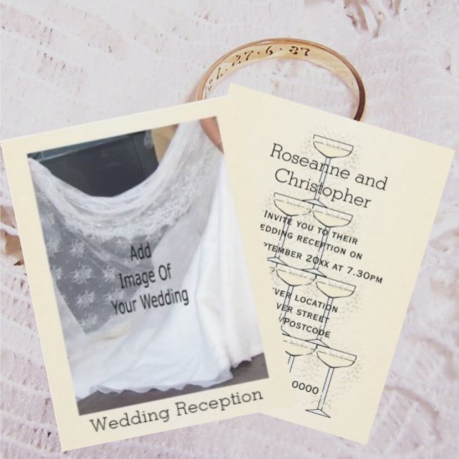 Champagnergläser Hochzeitsempfang Begleitkarte (Von Creator hochgeladen)