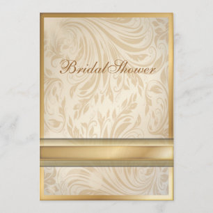 Champagnergold Damask Bridal Dusche Einladung