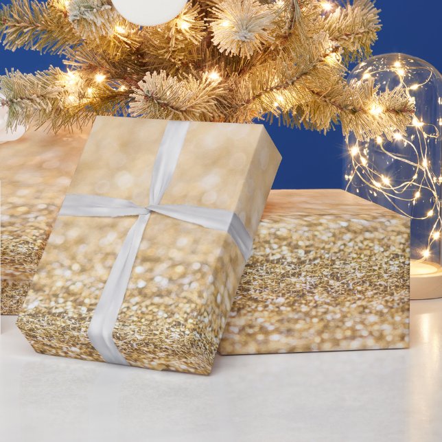 Champagnergold leichte Imitate Glitzer Glitzern Geschenkpapier (Feiertage)