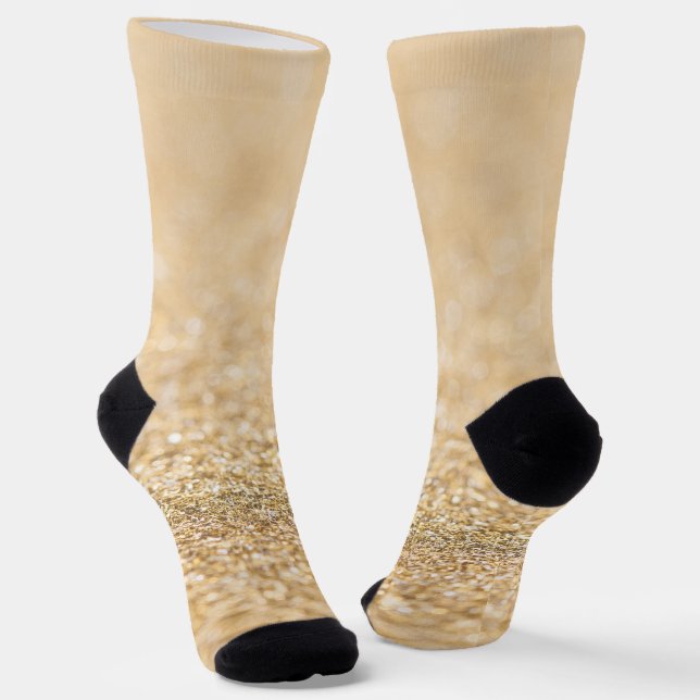 Champagnergold leichte Imitate Glitzer Glitzern Socken (Gewinkelt)