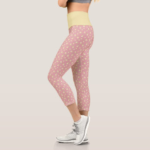 Champagnerherz über Korallen gestopft mit Leaf-Mus Capri Leggings