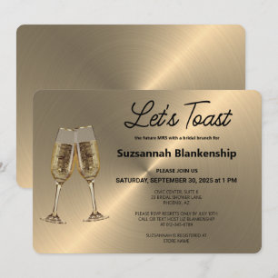 Champagnerkelch Toast auf falschem Metall Einladung