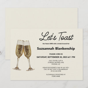 Champagnerkelch Toast Brautparty-Schablone Einladung