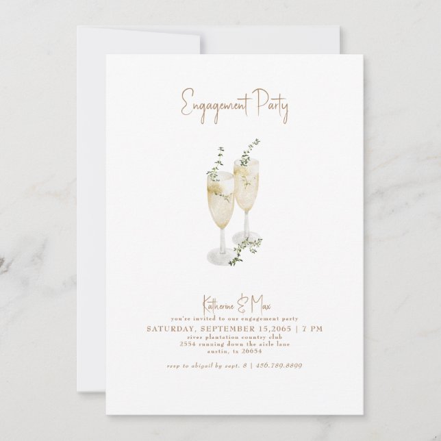 Champagnertoast Einladung (Vorderseite)