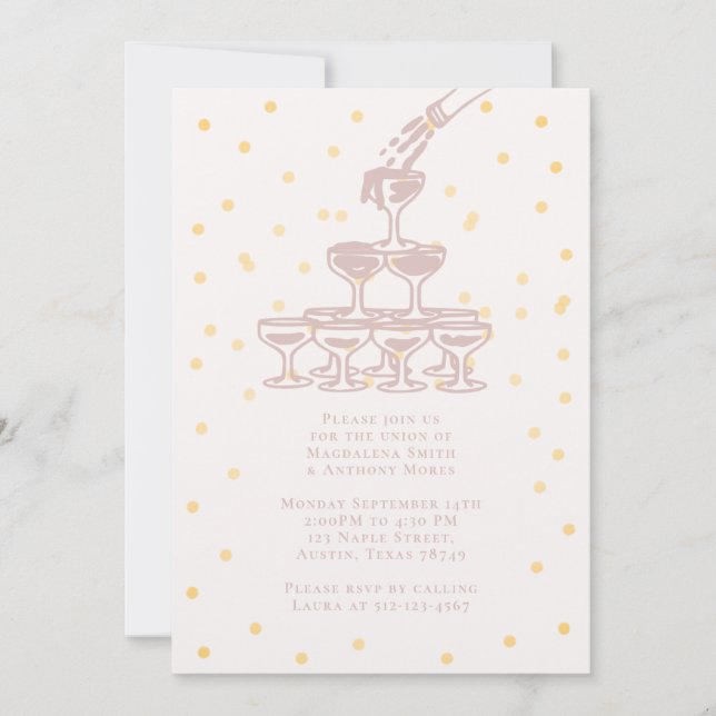 Champaign French Wedding Einladung (Vorderseite)