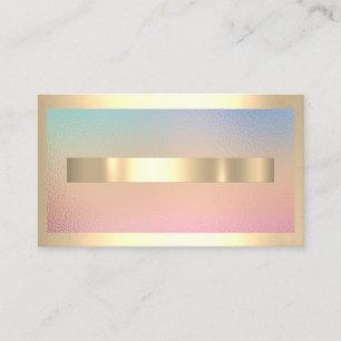 Champaign Gold Frame Metal Ombre Holographic Visitenkarte