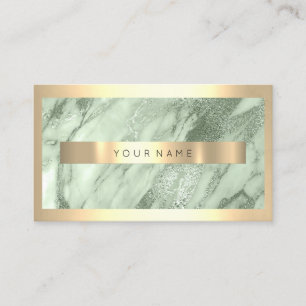 Champaign Gold Frame Metallic Funkelnd Mint Marmor Visitenkarte