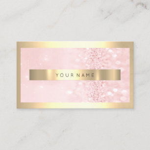 Champaign Gold Frame Metallic Funkelnd Pink Glitze Visitenkarte