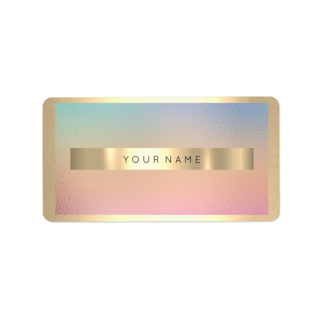 Champaign Gold Frame Metallic Ombre Luxury VIP Bus Adressaufkleber (Vorne)