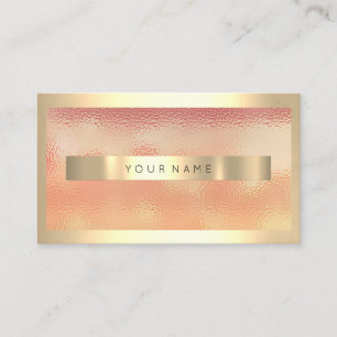 Champaign Gold Frame Metallic Ombre Peach Coral Visitenkarte