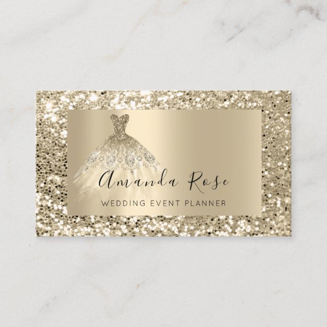 Champaign Gold Wedding Event Planner Fashion VIP Terminkarte (Vorderseite)