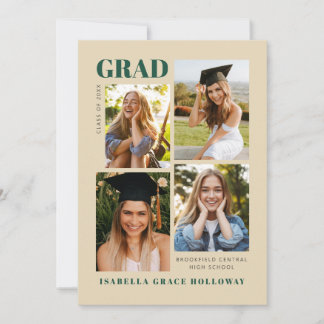 Champaign Grad Announcement With Photos Einladung