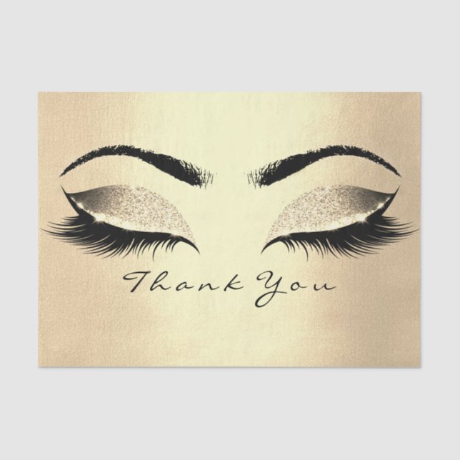 Champaigne Gold Blush Glitzer Danke Eye Silk Seidenpapier (Vorderseite)