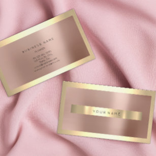 Champaigne Gold Frame Blush Rose Gold Minimal Visitenkarte