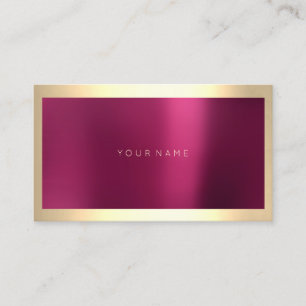 Champaigne Gold Frame Metallic Burgundy Minimal Visitenkarte