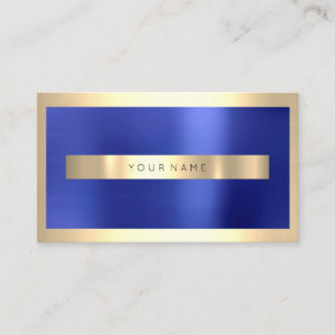Champaigne Gold Frame Metallic Indigoblau Minimal Visitenkarte