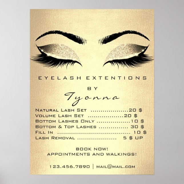 Champaigne Gold Makeup Artist Eyes Lashes Preise Poster (Vorne)