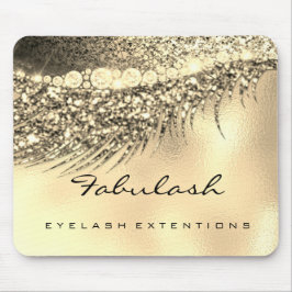 Champaigne Lux Gold Glitzer Beauty Lashes Name Mousepad