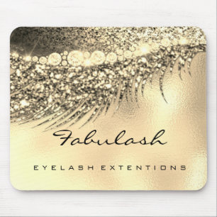Champaigne Lux Gold Glitzer Beauty Lashes Name Mousepad