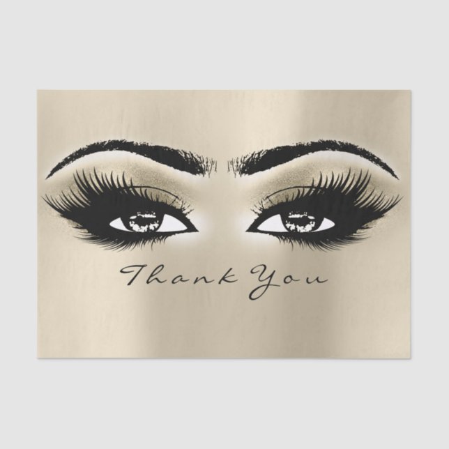 Champaigne Sepia Bridal Glitzer Dankeschön Eyes Iv Seidenpapier (Vorderseite)