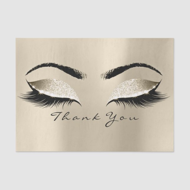 Champaigne Sepia BridalGold Glitzer Vielen Dank Seidenpapier (Vorderseite)