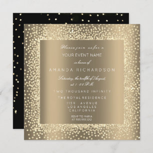 Champaigne Sepia Gold Glitzer Confetti Formal VIP Einladung
