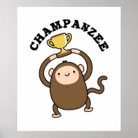 Champanzee Funny Champion Chimpanzee Pun