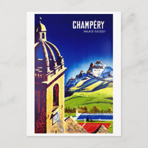 Champéry, Wallis, Schweiz. Vintage Postkarte