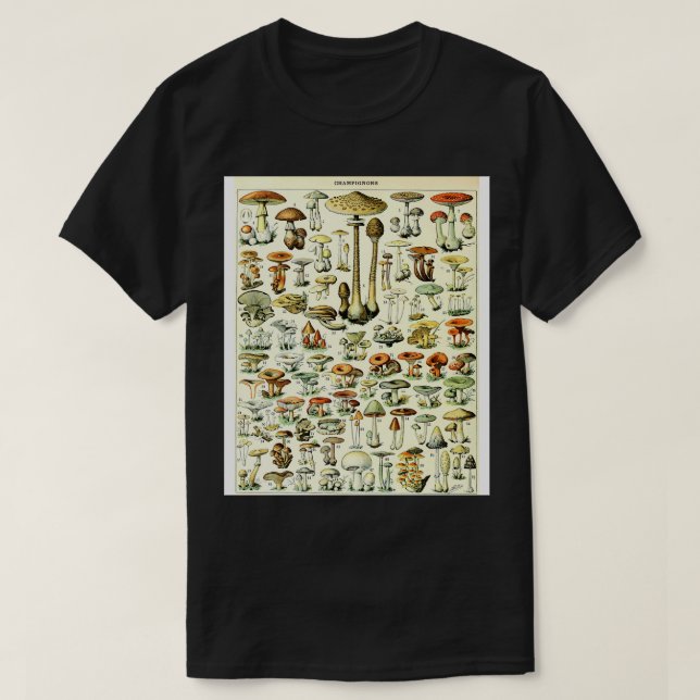Champignons Mushrooms Vintag Botanische Illustrati T-Shirt (Design vorne)