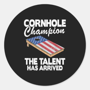 Champion American Flag Board Funny Cornhole Runder Aufkleber
