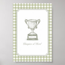 Champion at Heart Vintage-Trophäen-Wandkunst
