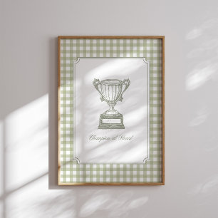 Champion at Heart Vintage-Trophäen-Wandkunst Poster