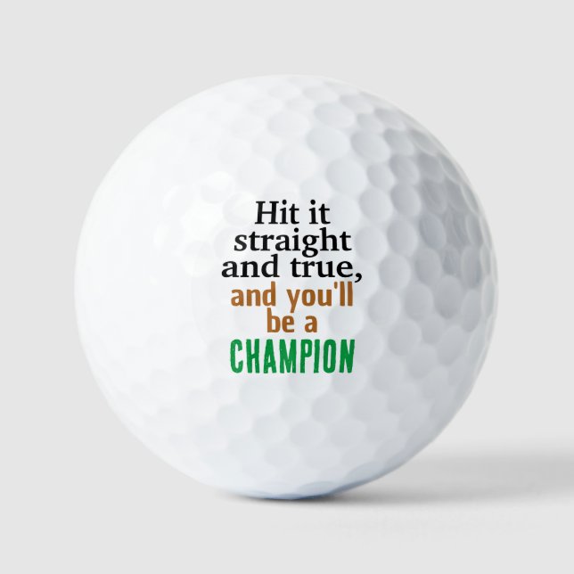 Champion Ball Quote | Engraved Golf Ball Prints  (Vorderseite)