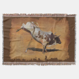 Champion Bucking Rodeo Bull auf Imitate Parchment Decke