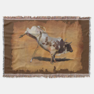 Champion Bucking Rodeo Bull auf Imitate Parchment Decke
