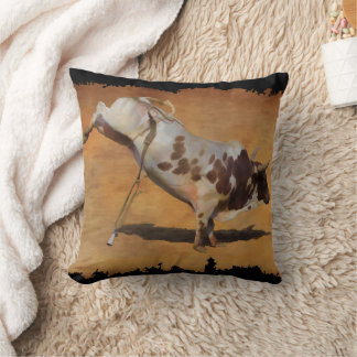 Champion Bucking Rodeo Bull auf Imitate Parchment Kissen