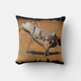 Champion Bucking Rodeo Bull auf Imitate Parchment Kissen