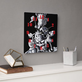 Champion By Squid Fear City Quadratische Wanduhr