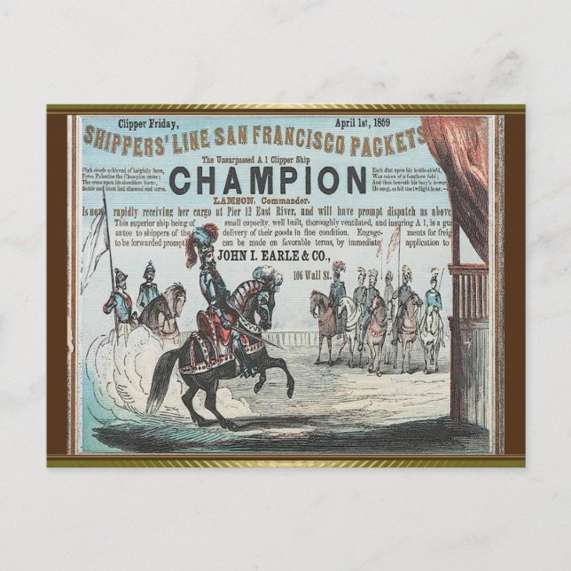 Champion Clipper Sailing Postkarte (Vorderseite)
