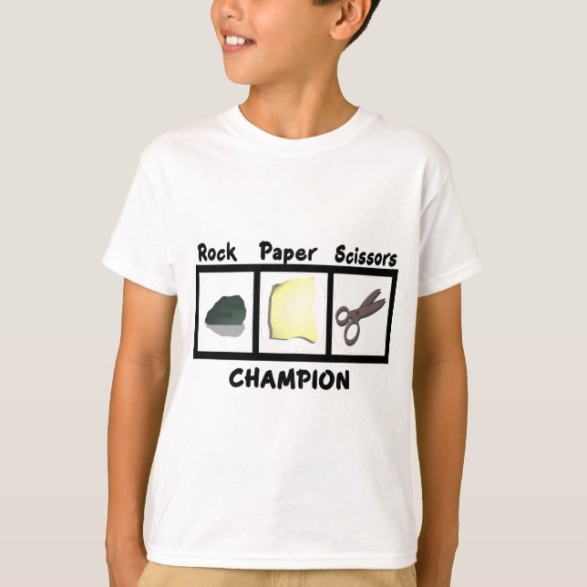Champion der Rock Paper Scissors T-Shirt (Vorderseite)
