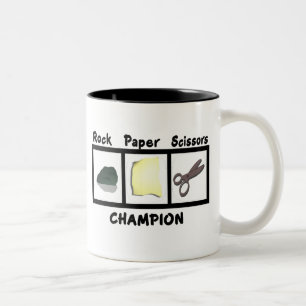 Champion der Rock Paper Scissors Zweifarbige Tasse