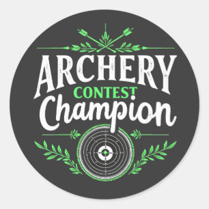 Champion des Bogenwettbewerbs Bow and Arrow Runder Aufkleber